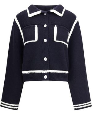 Pinko Cardigan With Contrasting Profiles - Blue