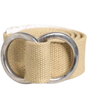 Gianfranco Ferré Men Beige Canvas Silver Metal Buckle Cintura Belt - Natural
