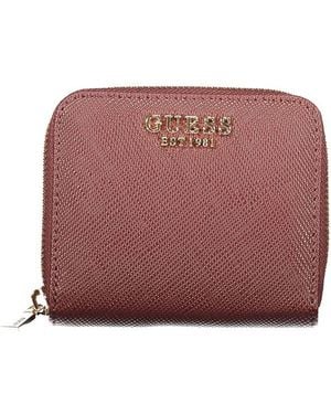 Guess Brown Polyethylene Wallet - Red