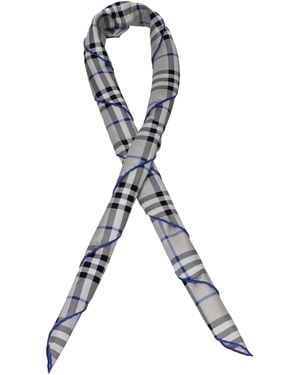 Burberry Gray Silk Foulard - Black