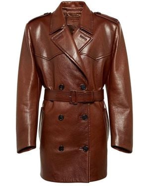 Prada Leather Coat - Brown