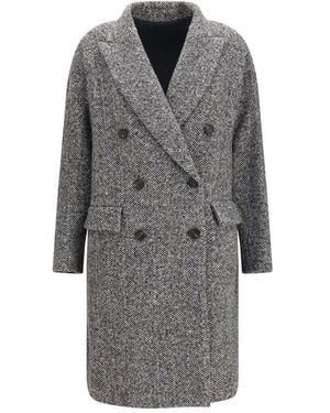 Brunello Cucinelli Gray Wool Oves Aries Coat