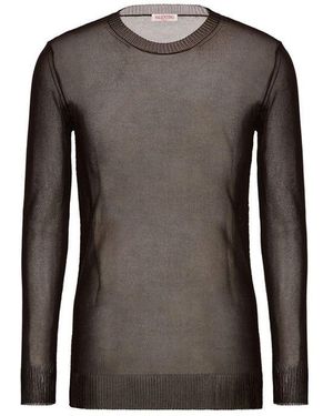 Valentino Garavani Brown Silk Sweatshirt - Black