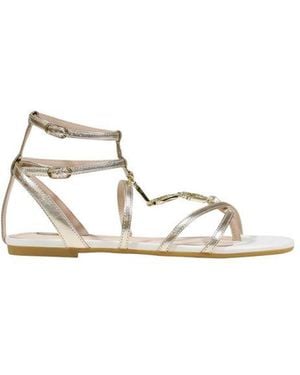 Liu Jo Gold Polyethylene Flat Sandals - Metallic