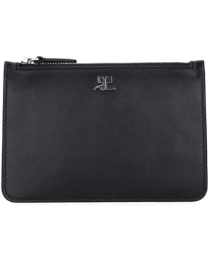 Courreges Black Leather Wallet