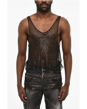 DSquared² ² Sequined Openwork Tank Top - Black
