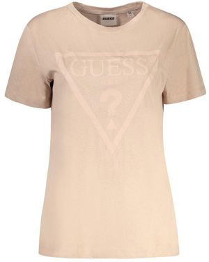 Guess Beige Cotton Tops & T - Natural