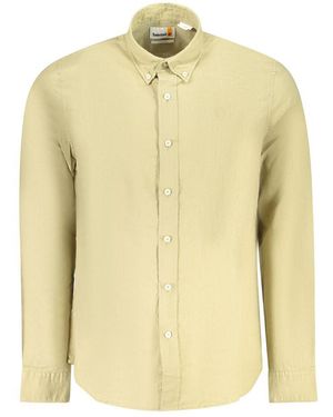 Timberland Beige Cotton Men Shirt - Yellow