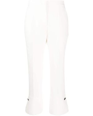 MSGM Cropped-Leg Flared Trousers - White
