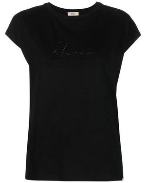 Herno Crystal-Embellished Logo T-Shirt - Black