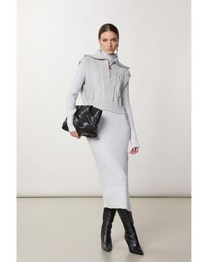 Patrizia Pepe White Viscose Casual Dress - Grey