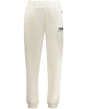 Fila White Cotton Men's Pants - Natural