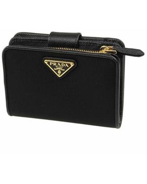 Prada Nylon And Leather French Wallet - Black