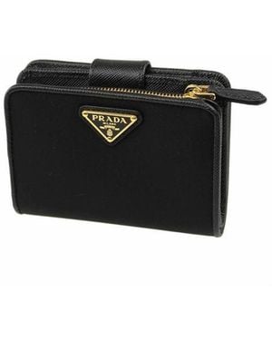 Prada Nylon And Leather French Wallet - Black