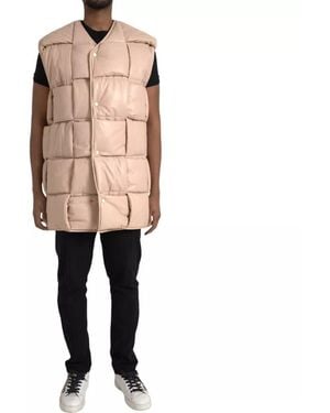 Bottega Veneta Padded Leather Vest Long Puffer Vest 681156V0Vh0 - Natural