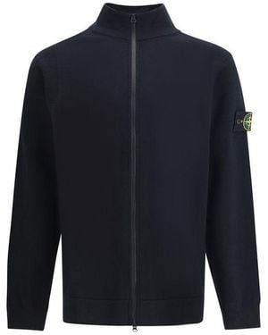 Stone Island Virgin Wool Cardigan - Blue
