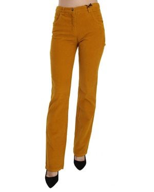 CoSTUME NATIONAL Orange High Waist Straight Trouser Trousers - White