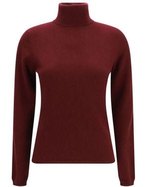 Allude Bordeaux Cashmere Turtleneck - Red