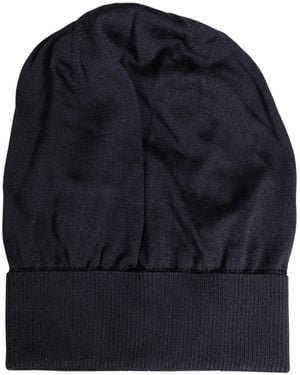 Dolce & Gabbana Solid Wool Knitted Winter Beanie Cap Hat - Blue