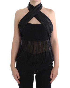 Exte Neck Wrap Top Black Sig30856