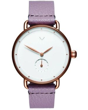 MVMT Purple Leather Watch - Metallic
