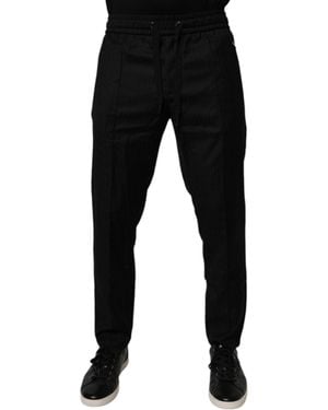 Dolce & Gabbana Structured Trousers Drawstring Waist - Black