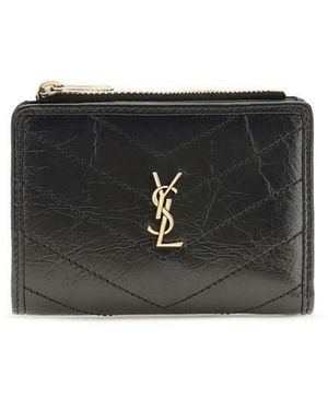 Saint Laurent Black Calf Leather Bos Taurus Wallet