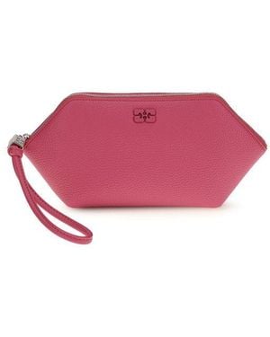 Ganni Multicolour Polyurethane Clutch Bag - Pink