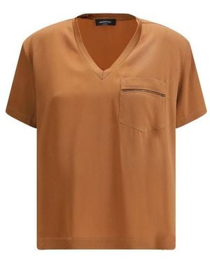 Fabiana Filippi Viscose T-Shirt - Brown