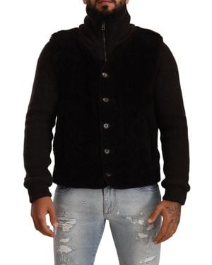 Dolce & Gabbana Elegant Leather Bomber Jacket - Black