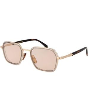 David Beckham Rose Gold Metal Sunglasses - Natural