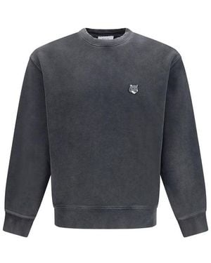 Maison Kitsuné Grey Cotton Sweatshirt - Blue