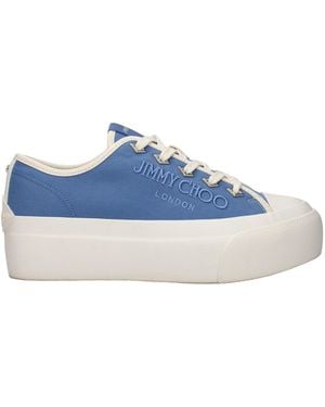 Jimmy Choo Blue Fabric Low Top Trainers
