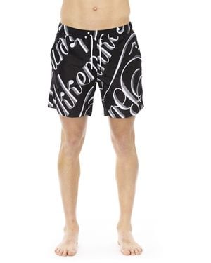 Bikkembergs Sleek All-Over Print ' Swim Shorts - Black