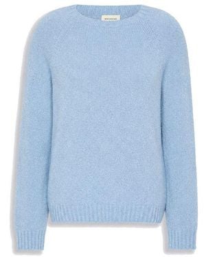 Max Mara Blue Alpaca Leather Sweatshirt