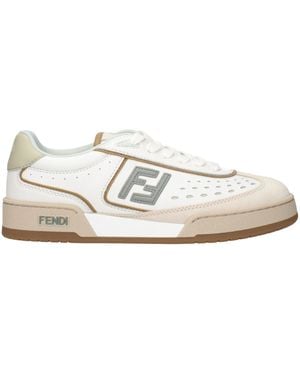 Fendi White Leather Low Tops
