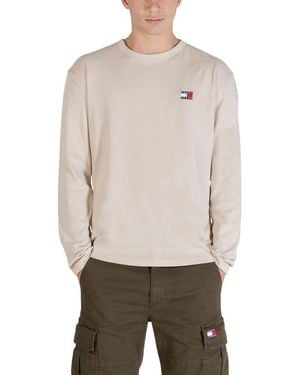Tommy Hilfiger Recycled Cotton Long Sleeve T-Shirt - Natural