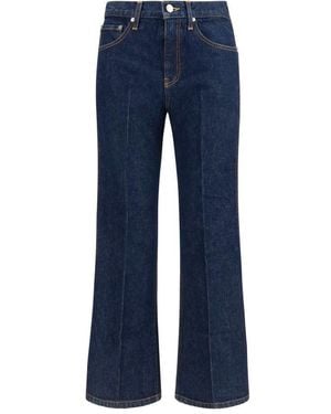 KHAITE Blue Cotton Flared Jeans