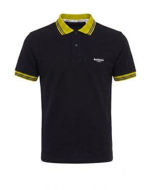 Baldinini Blue Cotton Men Polo Shirt - Black