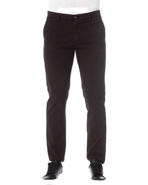 Trussardi Brown Cotton Men Trouser - Black