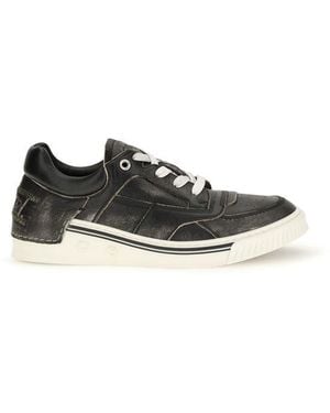Fendi Black Calf Leather Bos Taurus Low Top Trainers