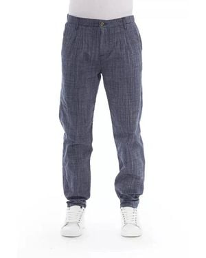 Baldinini Blue Cotton Chino Trousers