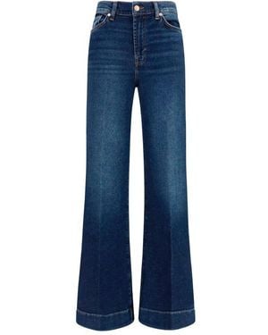 7FOR Blue Cotton Flared Jeans