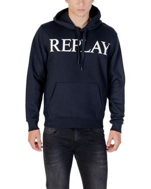 Replay Blue Cotton Hoodie