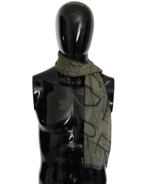 Gianfranco Ferré Elegant Patterned Wool-Blend Scarf - Black