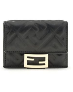 Fendi Lamb Ovis Aries Aries Wallet - Black