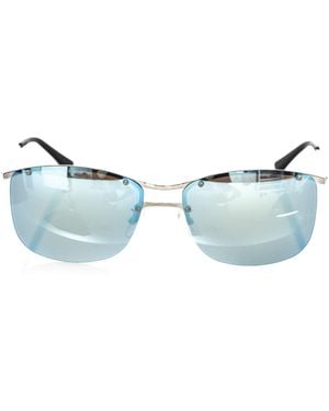 Frankie Morello Clubmaster Mirrored Sunglasses - Blue