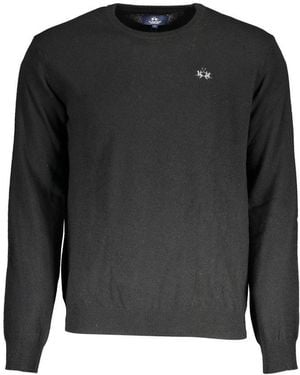 La Martina Black Wool Men's Jumper - Grey