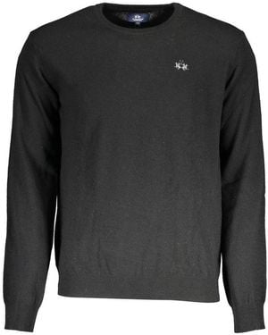 La Martina Black Wool Jumper - Grey