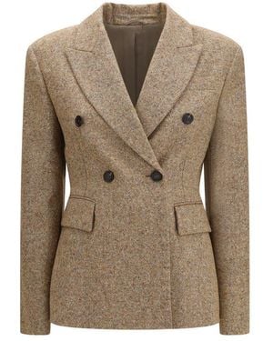 Brunello Cucinelli Beige Wool Oves Aries Full - Natural